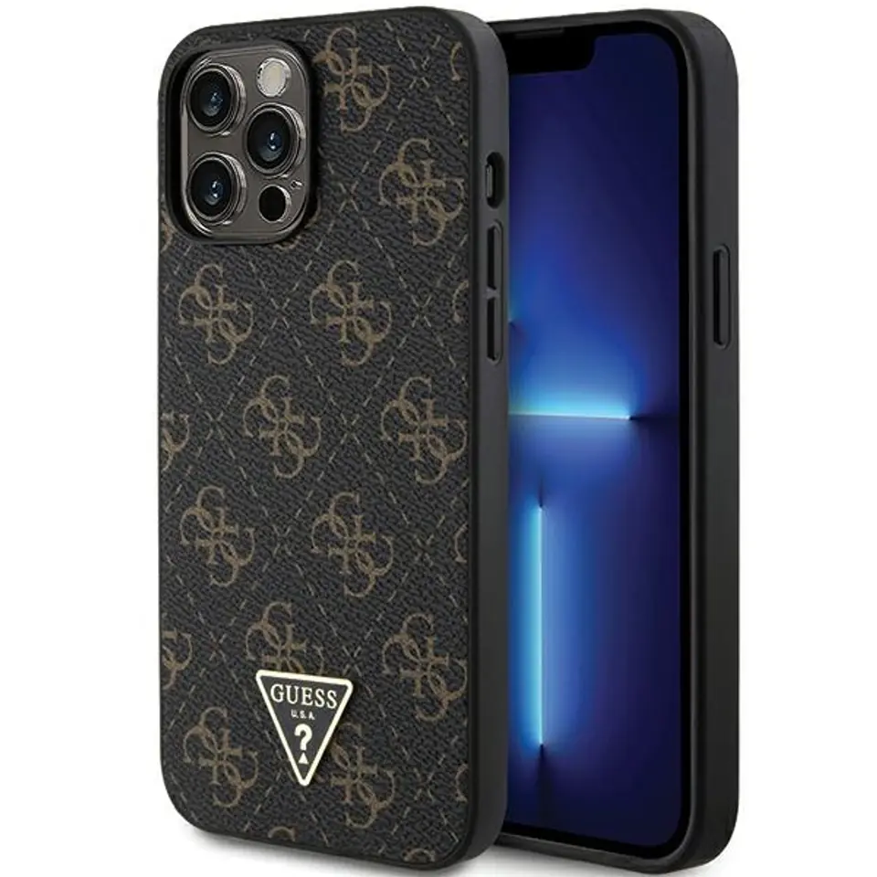 ⁨Guess GUHCP13XPG4GPK iPhone 13 Pro Max 6.7" czarny/black hardcase 4G Triangle Metal Logo⁩ w sklepie Wasserman.eu