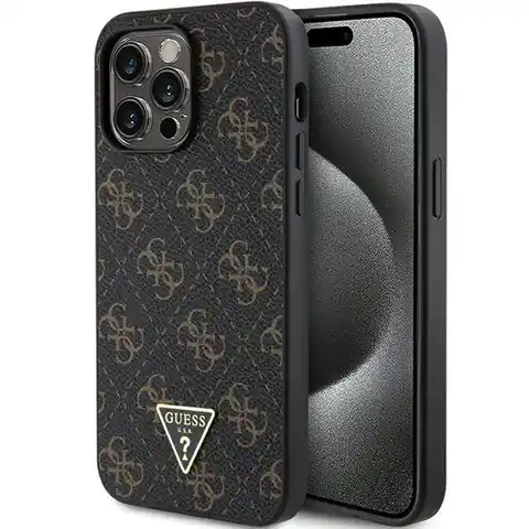⁨Guess GUHCP15LPG4GPK iPhone 15 Pro 6.1" czarny/black hardcase 4G Triangle Metal Logo⁩ w sklepie Wasserman.eu
