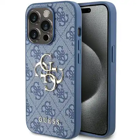 ⁨Guess GUHCP15X4GMGBL iPhone 15 Pro Max 6.7" niebieski/blue hardcase 4G Big Metal Logo⁩ w sklepie Wasserman.eu
