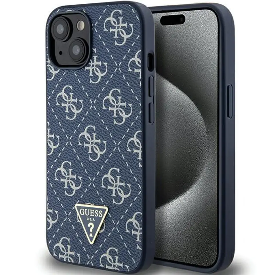 ⁨Guess GUHCP15MPG4GPB iPhone 15 Plus / 14 Plus 6.7" niebieski/blue hardcase 4G Triangle Metal Logo⁩ w sklepie Wasserman.eu