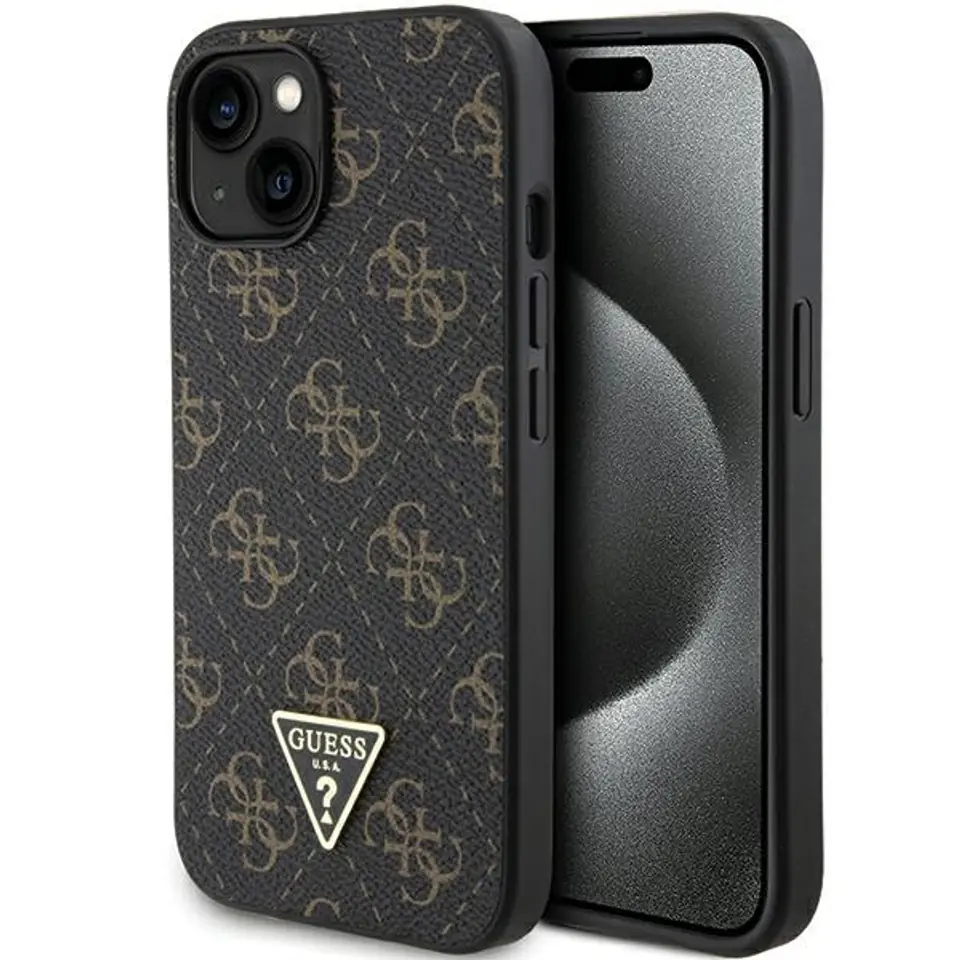 ⁨Guess GUHCP15MPG4GPK iPhone 15 Plus / 14 Plus 6.7" czarny/black hardcase 4G Triangle Metal Logo⁩ w sklepie Wasserman.eu