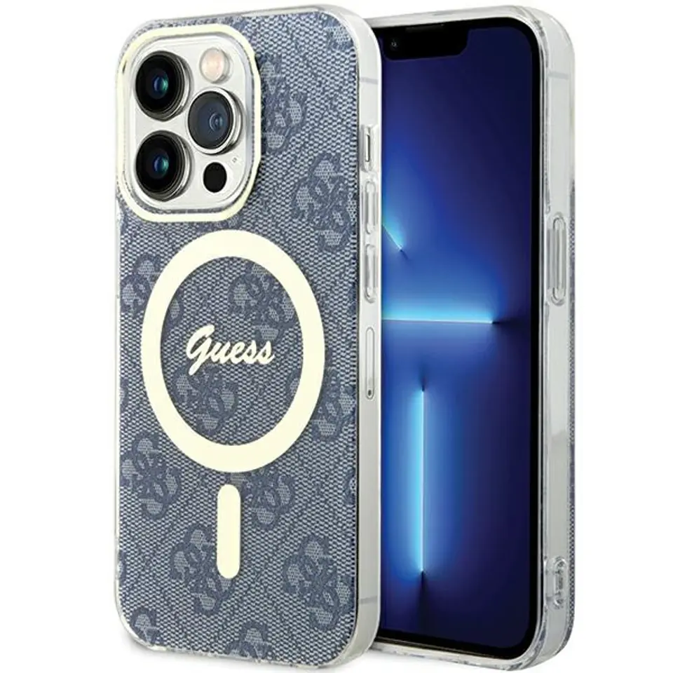 ⁨Guess GUHMP15XH4STB iPhone 15 Pro Max 6.7" niebieski/blue hardcase IML 4G MagSafe⁩ w sklepie Wasserman.eu