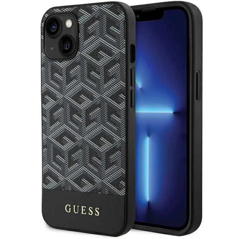 ⁨Guess GUHMP15SHGCFSEK iPhone 15 / 14 / 13 6.1" czarny/black hardcase GCube Stripes MagSafe⁩ w sklepie Wasserman.eu