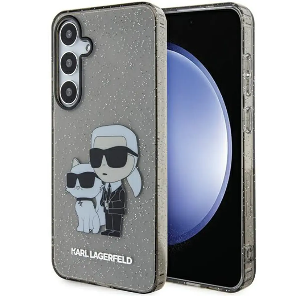 ⁨Karl Lagerfeld KLHCS24MHNKCTGK S24+ S926 czarny/black hardcase Glitter Karl&Choupette⁩ w sklepie Wasserman.eu