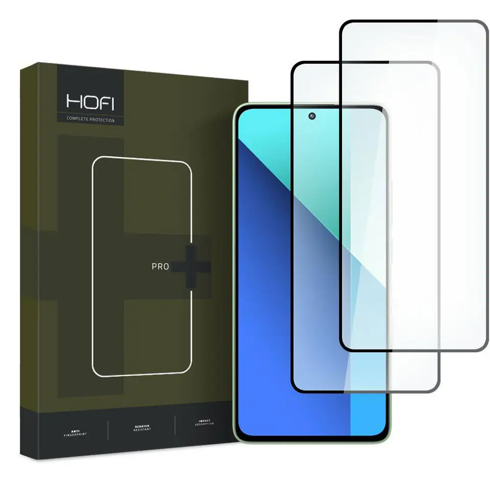 ⁨Szkło Hartowane XIAOMI REDMI NOTE 13 4G/LTE HOFI Glass Pro+ 2-pack czarne⁩ w sklepie Wasserman.eu