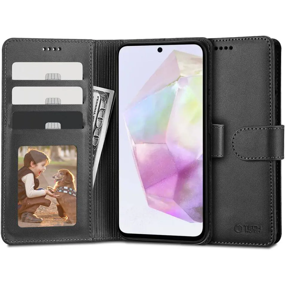 ⁨Etui SAMSUNG GALAXY A35 5G Tech-Protect Wallet czarne⁩ w sklepie Wasserman.eu