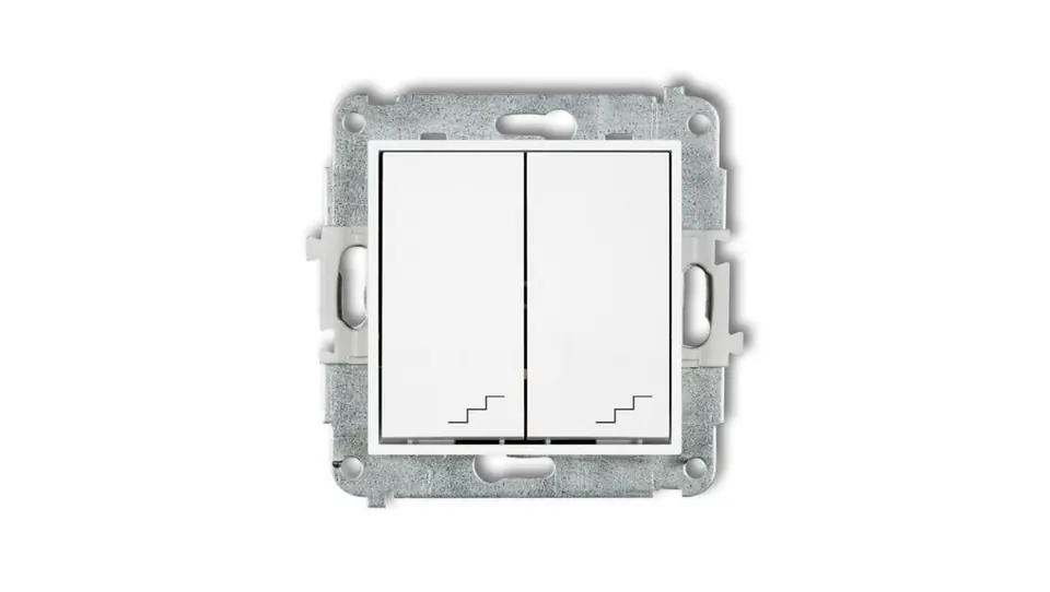 ⁨MINI Mechanizm łącznika podwójnego schodowego biały mat 25MWP-33⁩ w sklepie Wasserman.eu