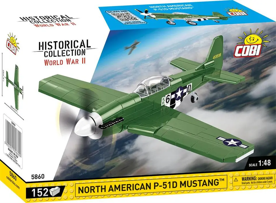 ⁨COBI 5860 Historical Collection WWII North American P-51 Mustang - American single-engine fighter 152 pieces⁩ at Wasserman.eu