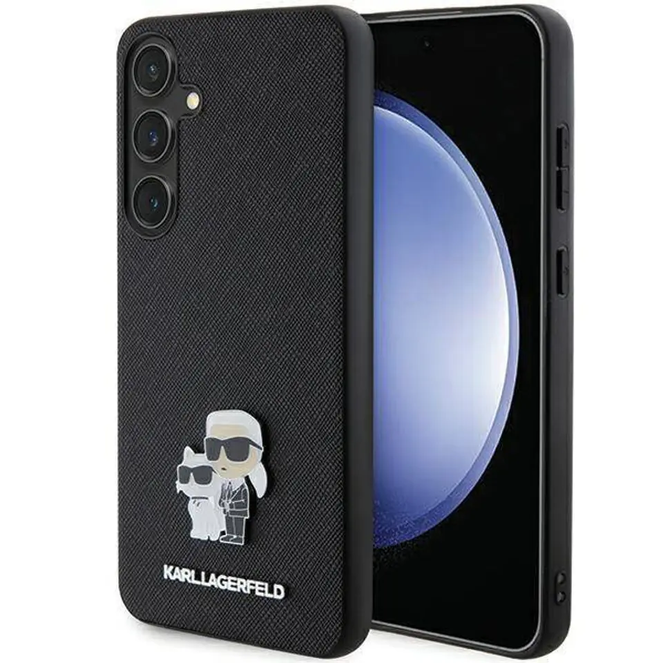 ⁨Oryginalne Etui SAMSUNG GALAXY S24+ Karl Lagerfeld Hardcase Saffiano Karl & Choupette Metal Pin (KLHCS24MPSAKCMPK) czarne⁩ w sklepie Wasserman.eu