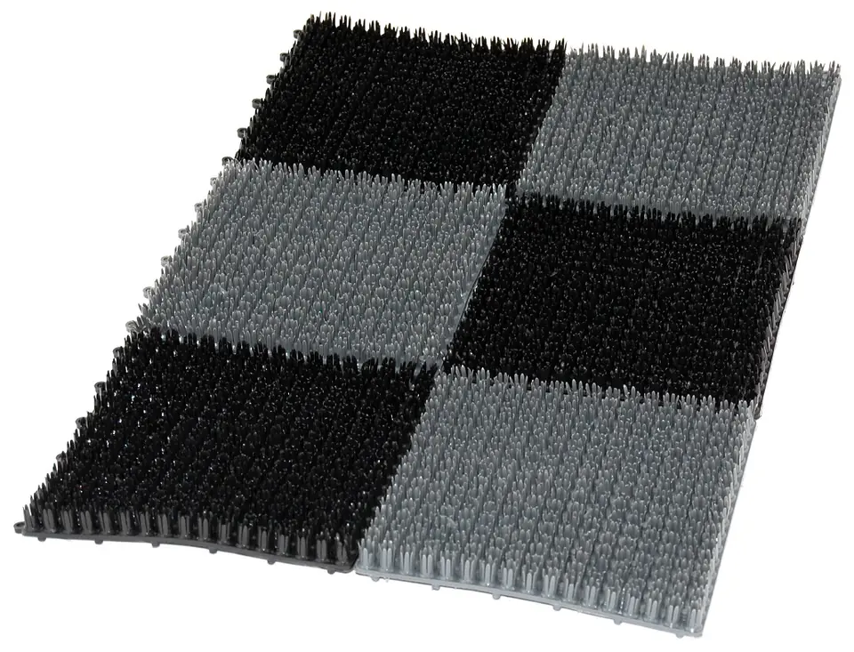 ⁨DOORMAT PLASTIC WEED 6-PIECE 36*55CM BLACK/GREY⁩ at Wasserman.eu