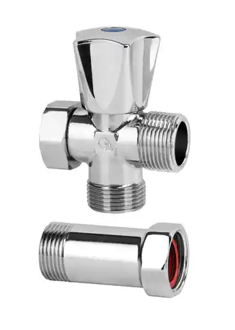 ⁨ANGLE VALVE WITH EXTENSION 3-OUTPUT 3/4*3/4*3/4⁩ at Wasserman.eu