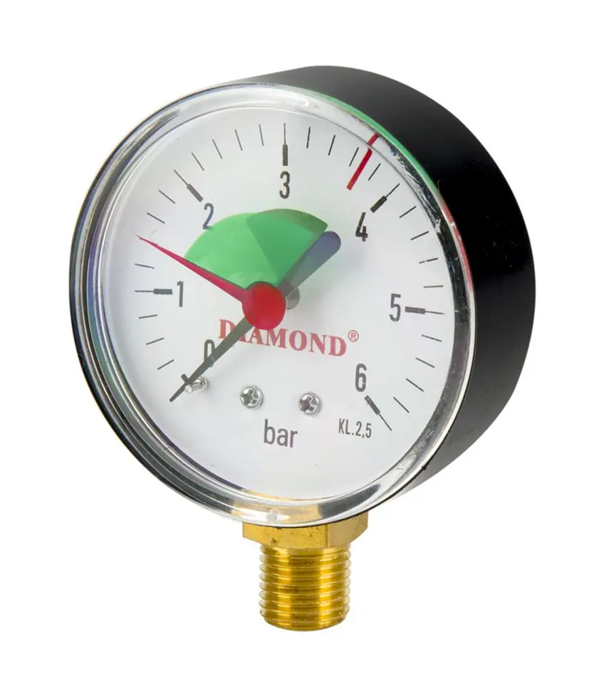 ⁨TECHNICAL PRESSURE GAUGE AVG 50MM 0-4 BAR GW 1/4'⁩ at Wasserman.eu