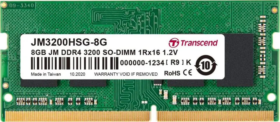 ⁨Pamięć TRANSCEND (SODIMM\DDR4\8 GB\3200MHz\1.2V\22 CL\Single)⁩ w sklepie Wasserman.eu