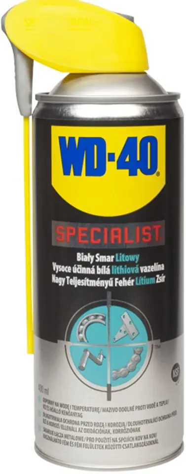 ⁨WD-40 SPECIALIST SMAR BIAŁY LITOWY 400ML AEROZOL⁩ w sklepie Wasserman.eu