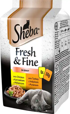 ⁨SHEBA Fresh&Fine Chicken, Turkey - wet cat food - 6 x 50 g⁩ at Wasserman.eu