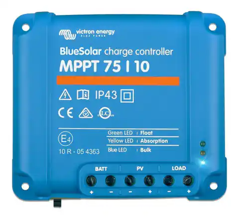 ⁨Victron Energy BlueSolar MPPT 75/10 charge controller⁩ at Wasserman.eu