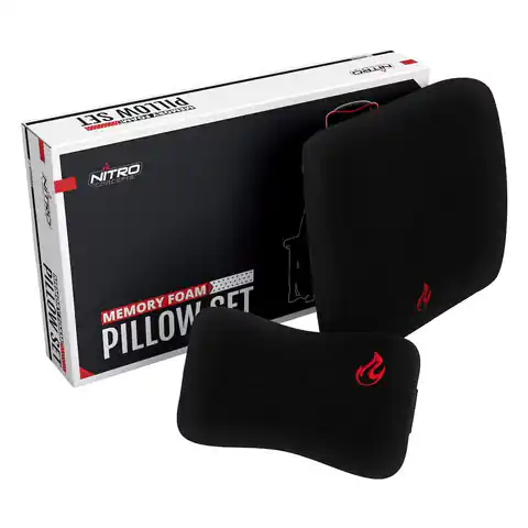 ⁨Nitro Concepts Memory Foam Pillow Set Black/Red - foam cushion set⁩ at Wasserman.eu
