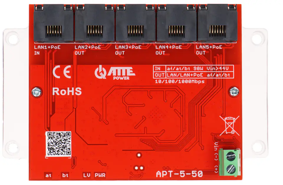 SWITCH POE / EXTENDER APT-5-50 5-PORTOWY ATTE w sklepie Wasserman.eu