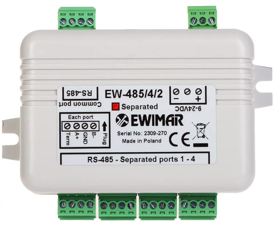 ⁨DYSTRYBUTOR MAGISTRALI RS-485 EW-485/4/2/SO Z SEPARACJĄ OPTYCZNĄ⁩ w sklepie Wasserman.eu