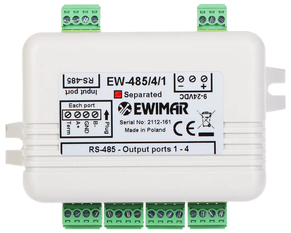 DYSTRYBUTOR MAGISTRALI RS-485 EW-485/4/1/SO Z SEPARACJĄ OPTYCZNĄ w sklepie Wasserman.eu