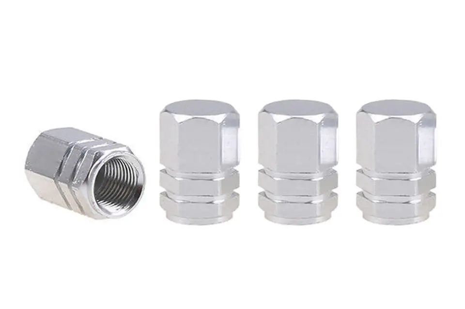 ⁨Aluminium valve nuts silver 4 pcs⁩ at Wasserman.eu