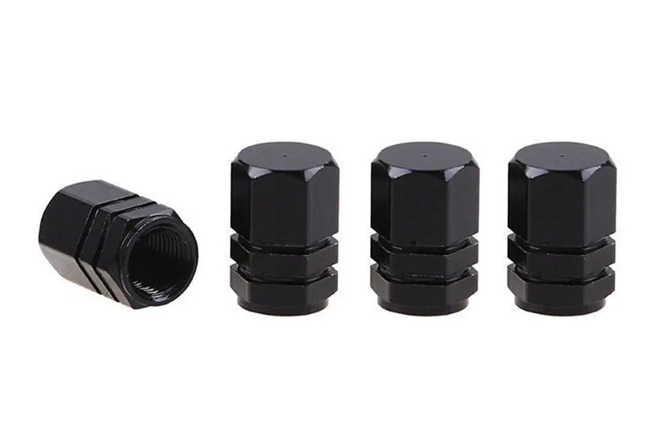 ⁨Aluminium valve nuts black 4 pcs⁩ at Wasserman.eu