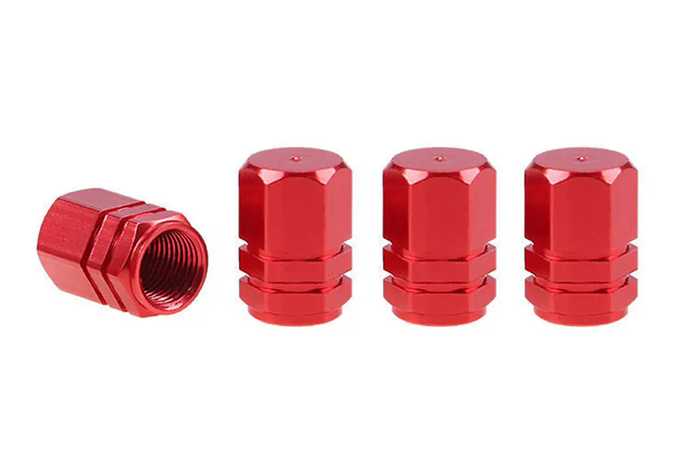 ⁨Aluminium valve nuts red 4 pcs⁩ at Wasserman.eu