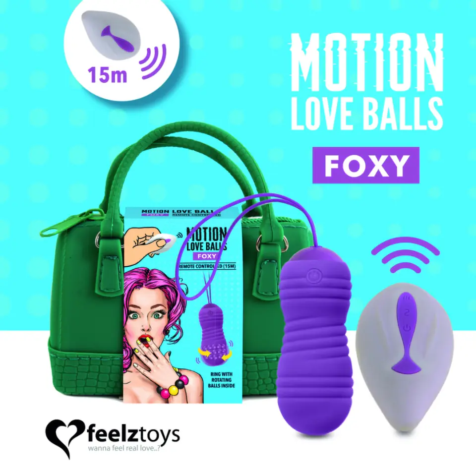 ⁨FeelzToys Motion Love Balls Foxy model zdalnie sterowany silikonowy IPX7⁩ w sklepie Wasserman.eu