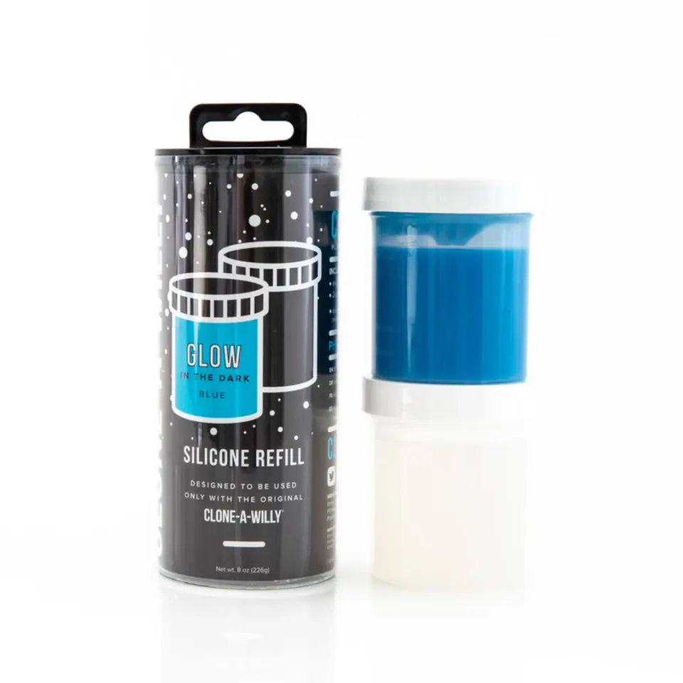 ⁨Clone A Willy Glow Blue - Uzupełniacz silikonowy świecący na niebiesko⁩ w sklepie Wasserman.eu