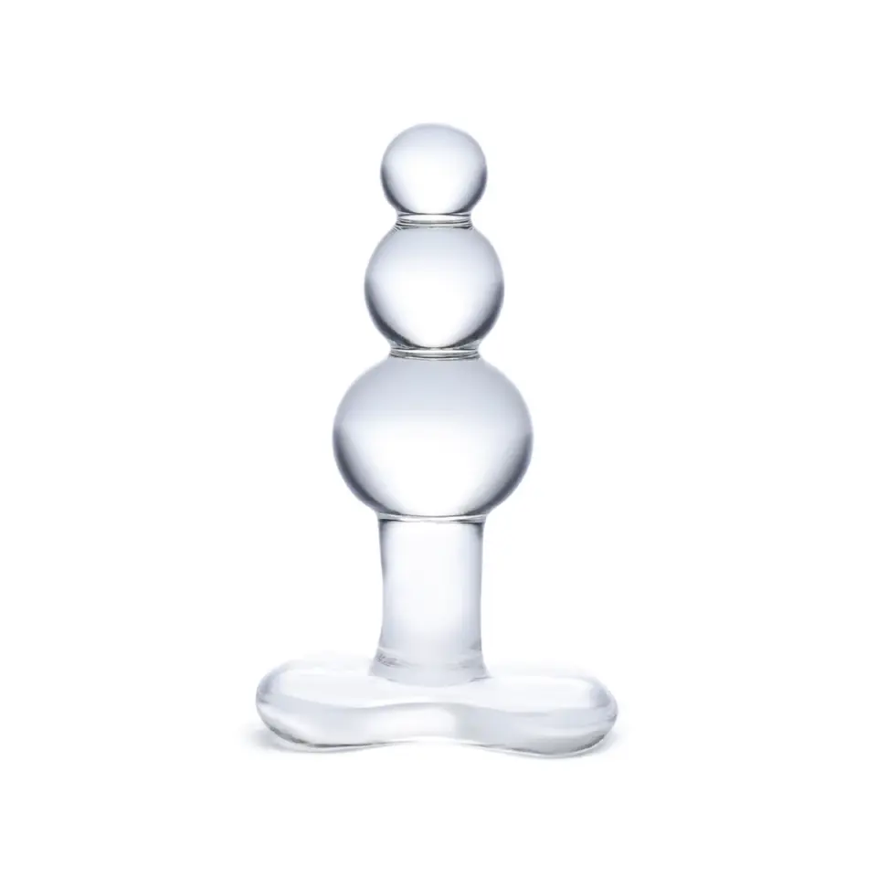 ⁨Glas Beaded Plug z bazą T, szkło borokrzemowe, długość 10 cm⁩ w sklepie Wasserman.eu