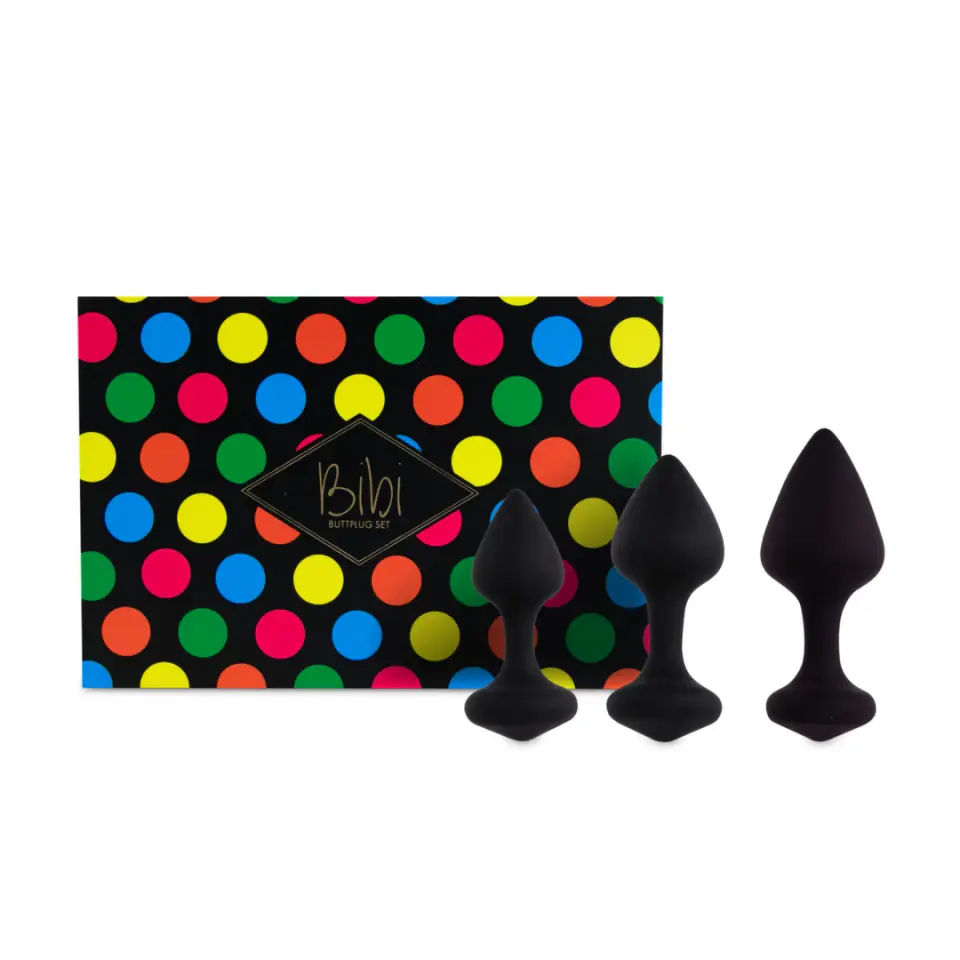 Zestaw plugów analnych - FeelzToys Bibi Black 3 szt w sklepie Wasserman.eu