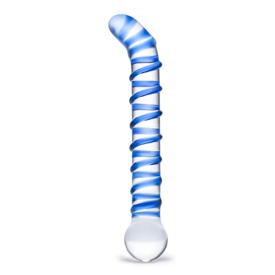 ⁨Glas Mr. Swirly - szklany aplikator zakrzywiony, spiralna tekstura, 16 cm⁩ w sklepie Wasserman.eu