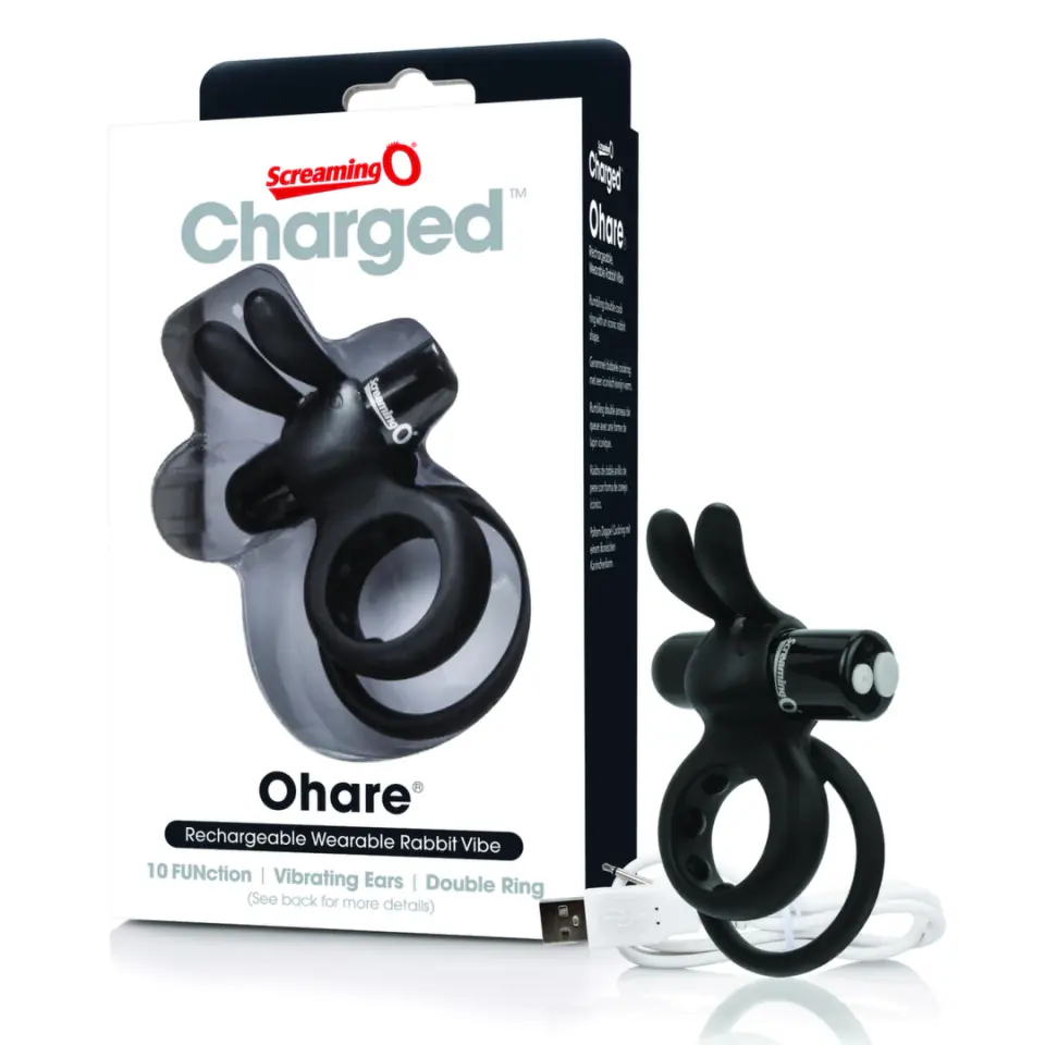 ⁨The Screaming O Charged Ohare Black - wibrujący pierścień silikonowy USB⁩ w sklepie Wasserman.eu
