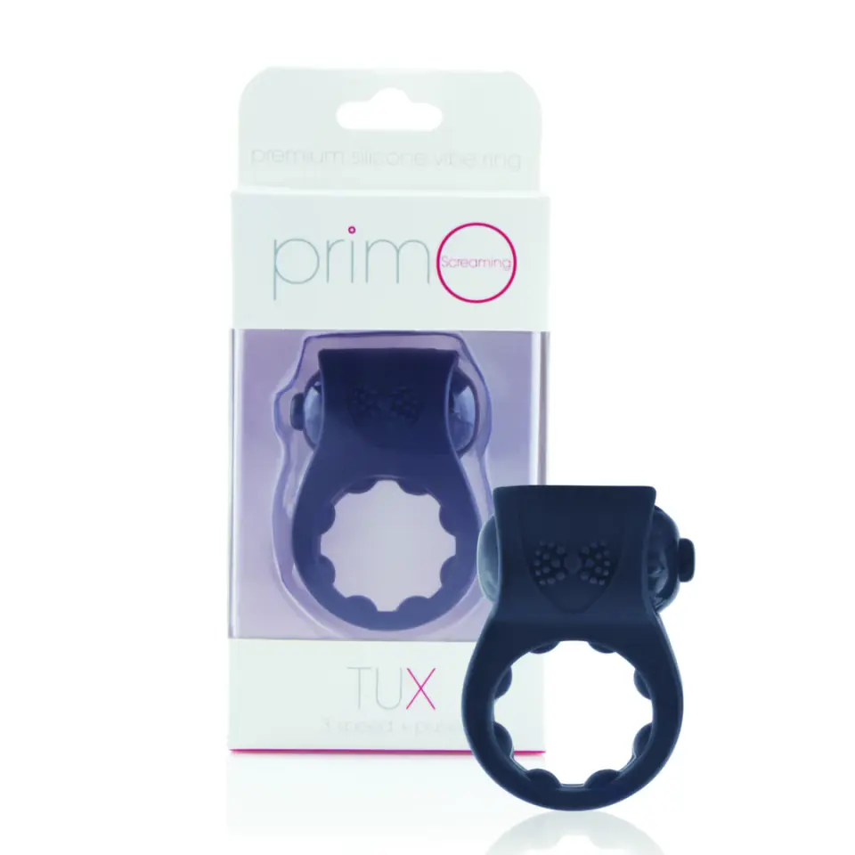 ⁨Pierścień wibrujący - The Screaming O PrimO Line Tux Black⁩ w sklepie Wasserman.eu