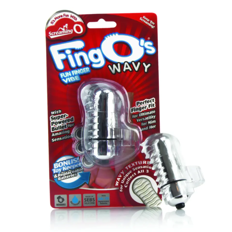 ⁨The Screaming O FingO Wavy Clear - dyskretna nakładka wibrująca na palec⁩ w sklepie Wasserman.eu