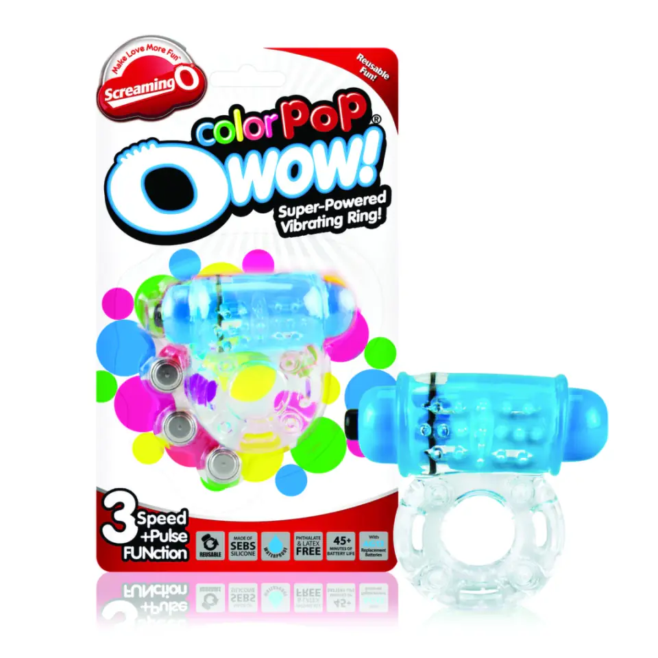⁨The Screaming O ColorPop Owow Blue pierścień z wibracjami, silikon SEBS⁩ w sklepie Wasserman.eu