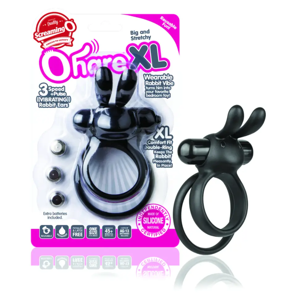 ⁨The Screaming O Ohare XL Black - silikonowy pierścień z 4 trybami pracy⁩ w sklepie Wasserman.eu