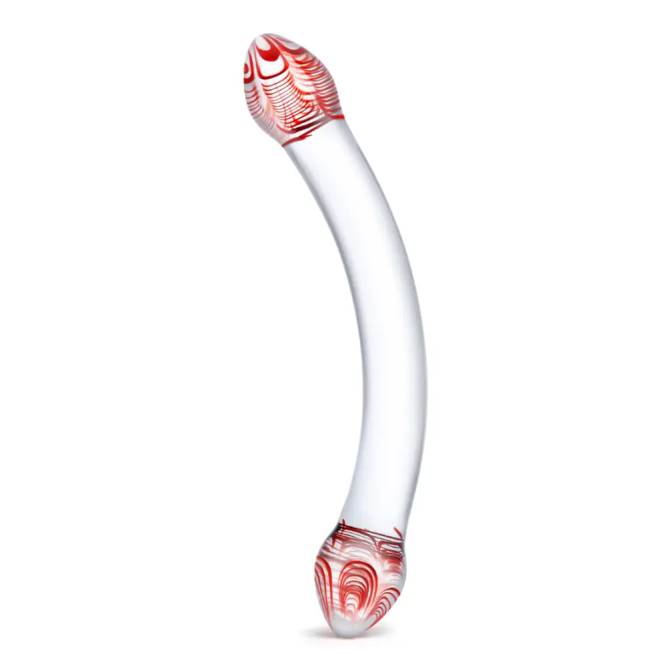 ⁨Glas Red Head - szklany model intymny z czerwonym akcentem, 25,5 cm⁩ w sklepie Wasserman.eu