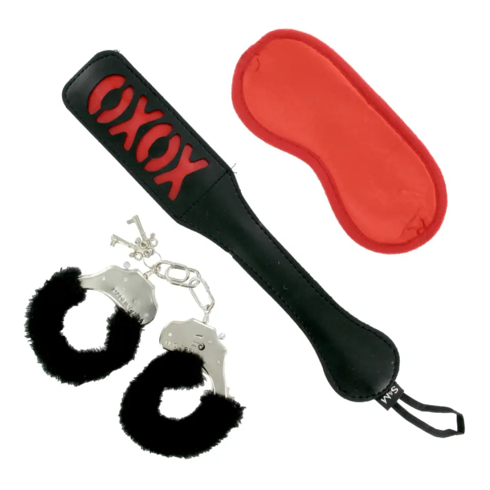 S&M Sweet Punishment Kit zestaw akcesoriow do gry w czerni i czerwieni w sklepie Wasserman.eu
