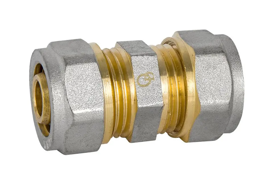 ⁨PEX-AL-PEX CONNECTOR CHROME 16*20 DOUBLE REDUCTION⁩ at Wasserman.eu