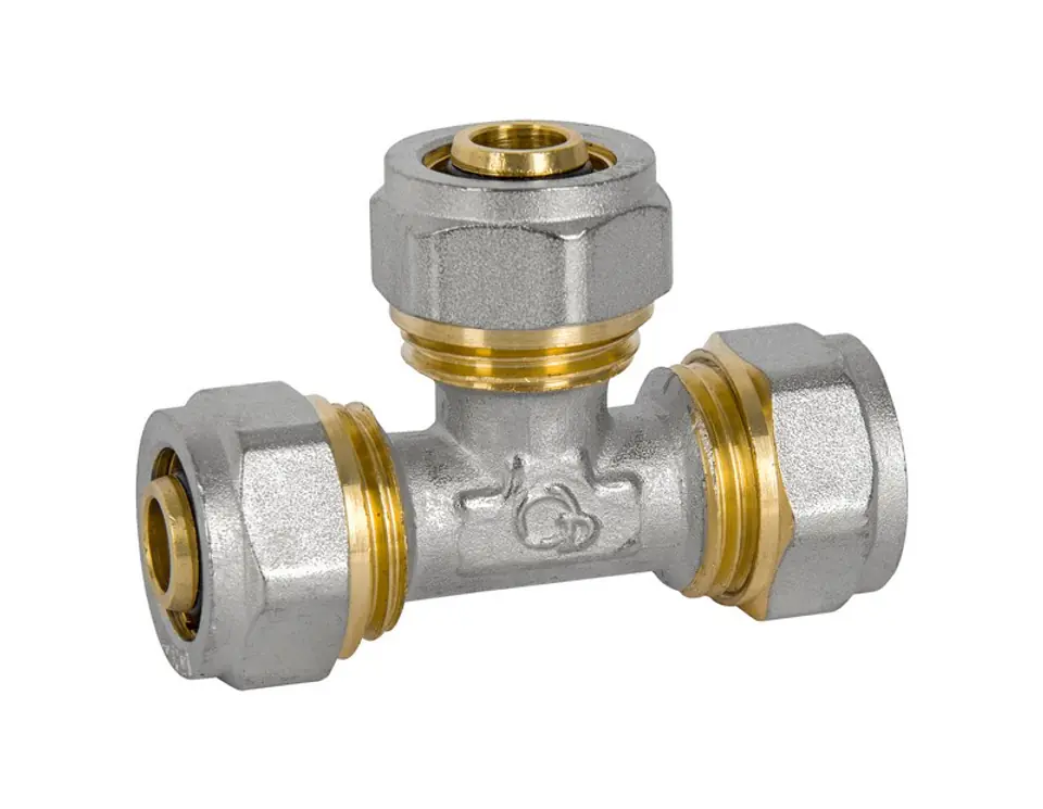 ⁨TRÓJNIK PEX-AL-PEX CHROM 16*16*16 POTRÓJNY⁩ w sklepie Wasserman.eu