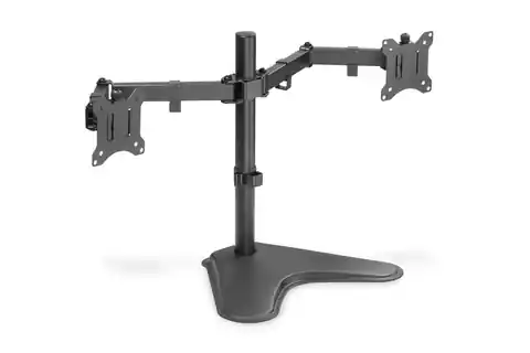 ⁨Double desk stand with 2xLCD clamp max. 32" max. Load 2x 8kg tilt and swivel black⁩ at Wasserman.eu