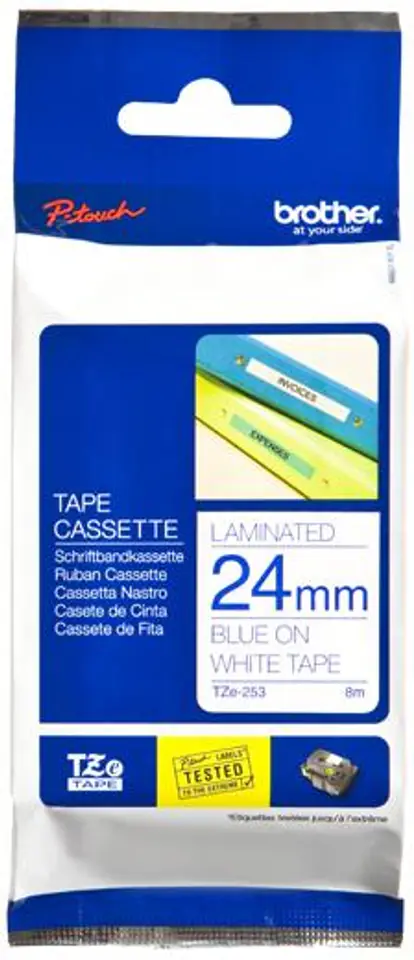 ⁨Tape BROTHER Laminated Blue TZe-253⁩ at Wasserman.eu