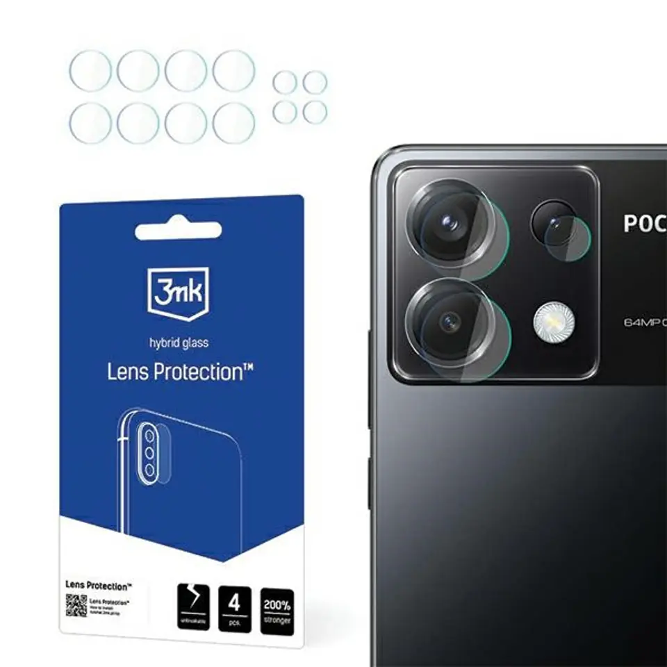 ⁨3MK Lens Protect Poco X6 5GOchrona na obiektyw aparatu 4szt⁩ w sklepie Wasserman.eu