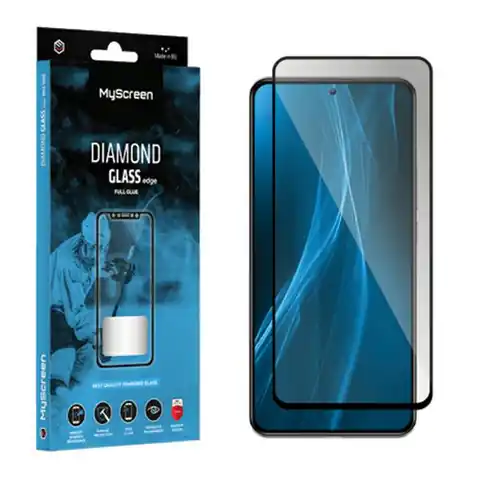⁨MS Diamond Glass Edge FG Realme C68 4G/ 5G/V50s czarny/black Full Glue⁩ w sklepie Wasserman.eu