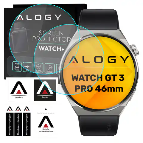 ⁨2x Szkło Hartowane do Huawei Watch GT3 GT 3 Pro 46mm ochronne na smartwatch Alogy Screen Protector Watch+⁩ w sklepie Wasserman.eu