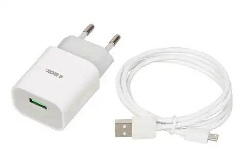 ⁨iBOX C-41 universal charger with micro USB cable, white⁩ at Wasserman.eu