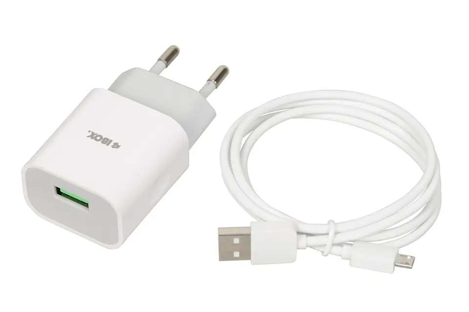 ⁨Ładowarka sieciowa iBOX C-41 USB 2A, 1 port USB, kabel microUSB⁩ w sklepie Wasserman.eu