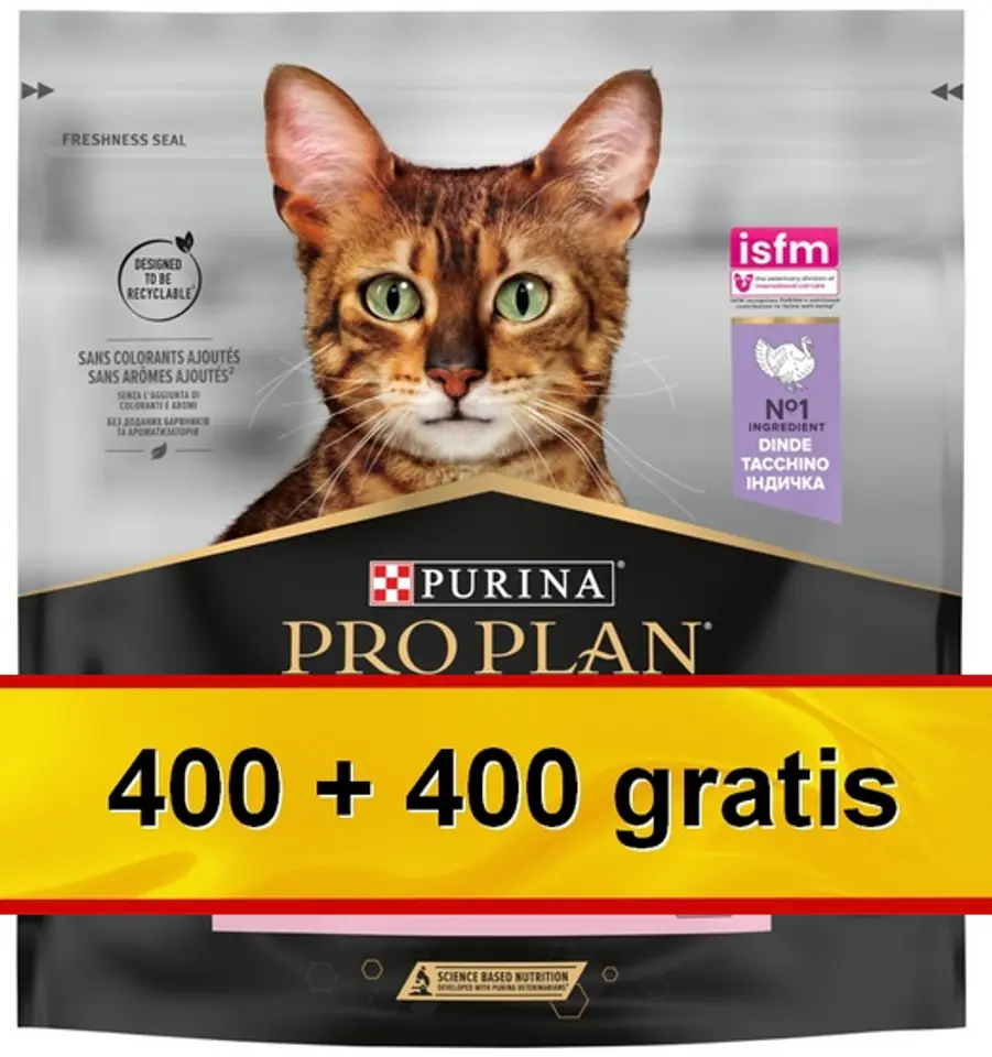 ⁨Purina Pro Plan Cat Adult Delicate Digestion z indykiem 800g (400+400g gratis)⁩ w sklepie Wasserman.eu