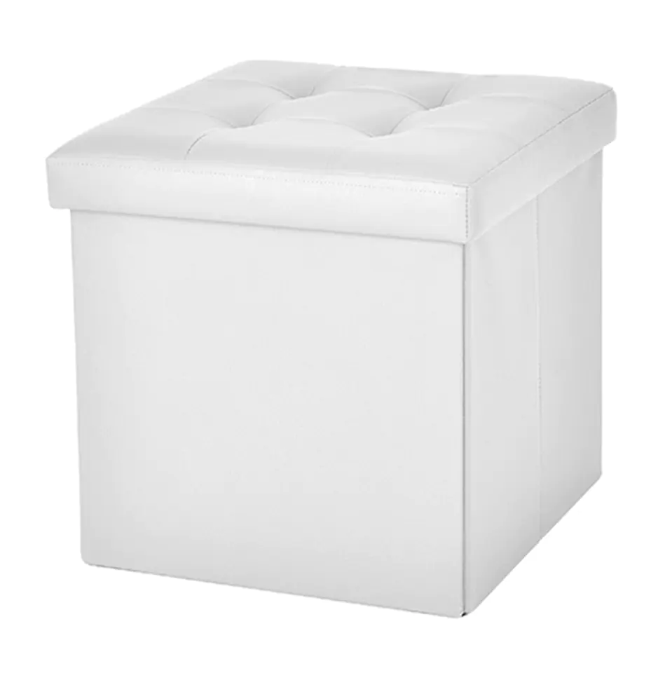 CA20C Folding pouf 38x38x38 leather white at Wasserman.eu